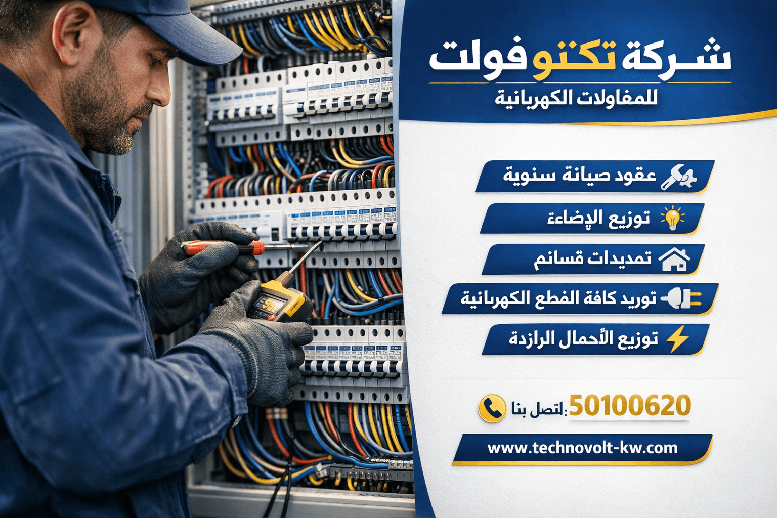 شركه تكنو فولت شركة مقاولات كهرباء